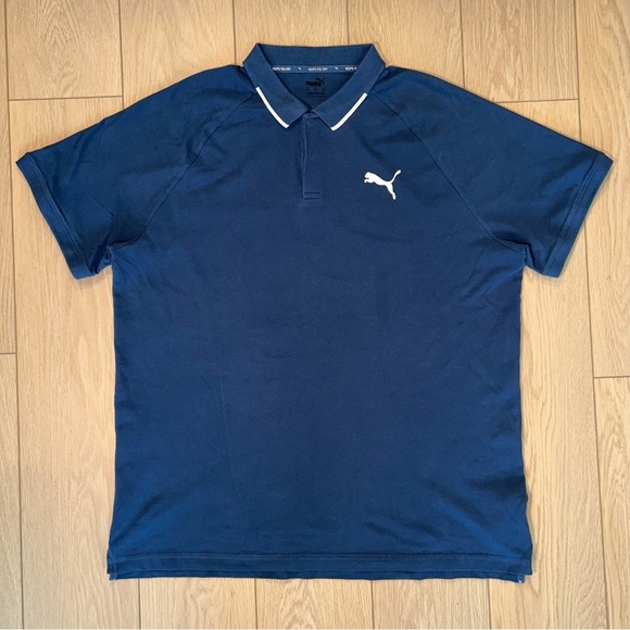 Puma Dry Fit Activewear Blue Polo Shirt Size XXL - Picture 1 of 2